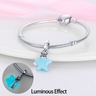 Kunsir Sterling Silver Charms For Bracelet Glow-in-the-dark Star Charm Pendant