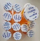 Lot Of 13 Empty Pill Bottles Orange Mixed Sizes Craft Storage Vials With Lids