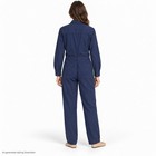 Gap Women   s Blue Long Sleeve Button Closure Coveralls Jumpsuit