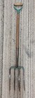 Vintage Pitch Fork   4 Tine  Very Strong  Still Original Green Paint  Forged 