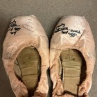 Signed Pink Ballet Pointe Shoes Carly Patterson W  Book Gold 104