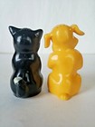 Vintage Dog   Cat F f Mold   Die Plastic Ken-l-ration Salt   Pepper Shakers Pair