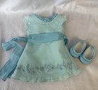 American Girl Doll Light Blue Petals And Posies Dress Shoes Outfit Clothes