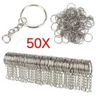 30pcs 50pcs Keychain Rings With Chains 1 Inch Metal Key Ring Parts
