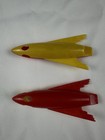 Vintage Space Signal Space Ship Whistles Spec Toys Made In Usa 1950s Red Yellow