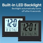 Digital Clock Lcd Travel Alarm Foldable With Backlight - Black