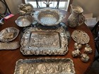 Arthur Court Serveware      Cast Aluminum 1990     Detailed Bunny   Floral Motif