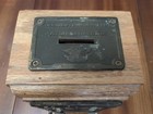Vintage Jolly Good Industries Wooden Post Office Lockbox Coin Safe Bank  2452