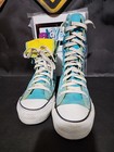 Vtg 80s Converse All Star Dead Stock Turquoise Yellow Extra Hi Shoes Size   7