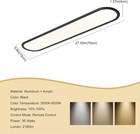 Black 27 6  36w Dimmable Led Linear Ceiling Light With Remote