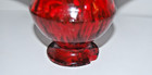 Vintage Italian Pottery 8  Red Basket Vase Mid Century Drip Glaze Mcm As-is