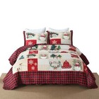 3 Pc Velvet Quilted Oversized Christmas Quilt Set Byv208