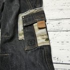 Vintage Cotler Pants Youth Size 4 Black Denim Wide Leg Cargo Camo Accents Y2k