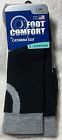 2 Pairs Foot Comfort By Catawba Sox Everyday Crew Large Unisex Black gray Socks
