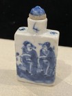 Rare Antique Blue And White Porcelain Chinese Snuff Bottle 19th Or Older Qing