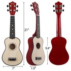 21 Inch Ukulele For Beginners With Nylon String Tuner Strap Pick For Kids Adults