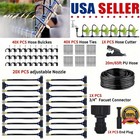 65ft Drip Irrigation System Garden Self Watering Flexible Hose Sprinkler Kit