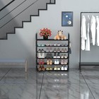 6 Tiers Metal Shoe Rack adjustable Shoe Shelf Storage Organizer With Hooks st   