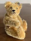 Vintage Miniature Steiff Teddy Bear Golden Mohair Us Zone Tag Silver Button Ear