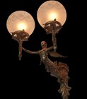 Vintage Brass Mermaid Wall Sconce Art Nouveau Victorian Lamp Luxury Hall Light