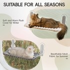 Mewoofun 2 Pcs Large Folding Cat Window Perch With Suction Cup  For Indoor Cats