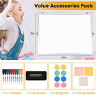 White Board With Stand  24  X 18  Double-sided Desktop Dry Erase Board  Portable