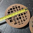 Pair Antique Victorian Round Cast Iron Heat Grate Vent Register Cover 7  Hole
