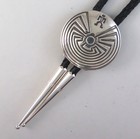 Southwestern Sterling Silver Man In The Maze Round Bolo Tie
