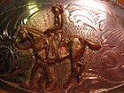 Solid Sterling Silver Front Textan Hand Engraved Cowboy Western Belt Buckle 