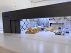 3d Printed 1 400 Aircraft Maintenance Hangar At Los Angeles Dulles Airport Model