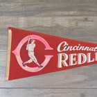 Vintage 1950s Cincinnati Redlegs Reds Mlb Baseball 30x12 Full Size Pennant Flag