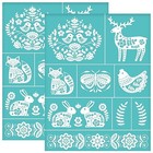  2pcs 8 6x11 Inch Self-adhesive Silk Screen Printing Stencil Folk Art Decorate