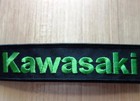 Kawasaki Keychain Black Embroidered Fabric Strap Keyring Tag Bike Racing Car New