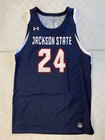 Under Armour Jackson State Tigers Basketball Fade Away Jersey Men s L Navy Blue