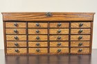 Antique Twenty Drawer Oak Watchmaker Chest   Box   Apothecary Cabinet Jewelry