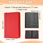 Card Binder 9 Pocket 252 Cards Zip Trading Card Binder For Tcg Mesh Red