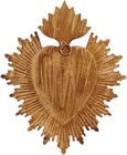 Sacred Heart  Metal Milagro  Heart Box  Ex Voto  Prayer Holder  antique Gold 