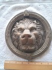 Large Nice Detailed ornate Brass Lion Face Door Knocker A