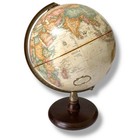 Replogle World Classic 9    Globe Wood Base Raised Relief Made In Usa Vintage Euc