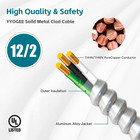 12 2 100ft Mc Cable With Ground  12 Gauge Wire Metal Clad Cable With Solid Coppe