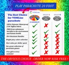 Play Parachute For Kids 20 Ft 24 Handles Team Game With Carry Bag And Games