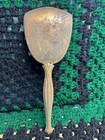 Vintage Ornate Brass Handheld Vanity Mirror Etched Flowers 13 5 Inches Victorian