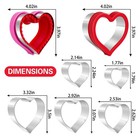 Heart Cookie Cutter Set For Valentine s Day Baking Molds Silver Set 8 Pcs
