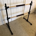 Freestanding Double Ballet Bar Pregymnastics Barre Adjustable Height Dance Euc 