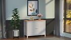 Solid Wood Sideboard Buffet Cabinet With Doors - Adjustable Shelves