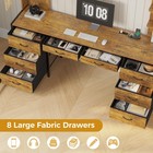 Rustic Brown Metal Twin Loft Bed With Desk 8 Drawers Led Lights Charging Station