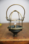 Vintage Antique Brass Cage Drop Light Ship Boat Lantern Lamp Industrial Machine