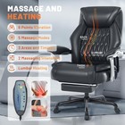 Reclining Office Chair With Massage   Heat   Footrest  6-point Vibrations  Er   