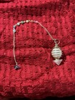 Natural Rose Quartz 7 Chakra Spiral Wire Pendulum  Dowsing Reiki Healing Crystal