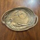 Antique Art Nouveau Nude Woman Owl Moon Tray 